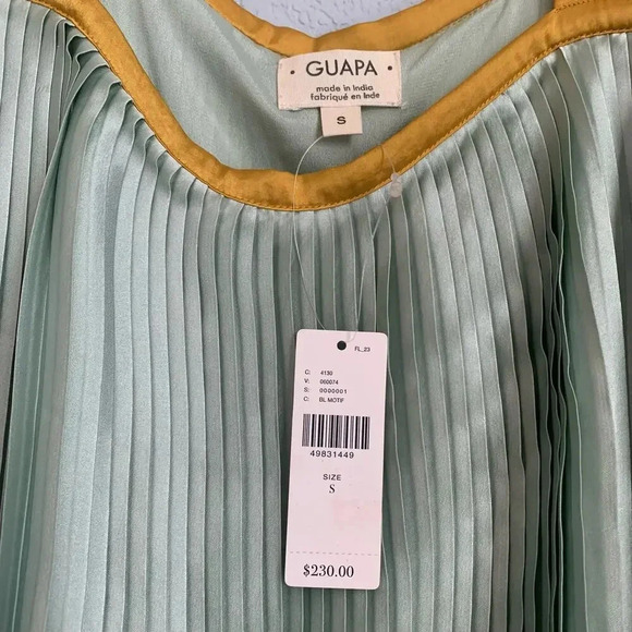 NEW Guapa Anthropologie Pleated Tiered Color Block Dress- Small - Picture 4 of 7